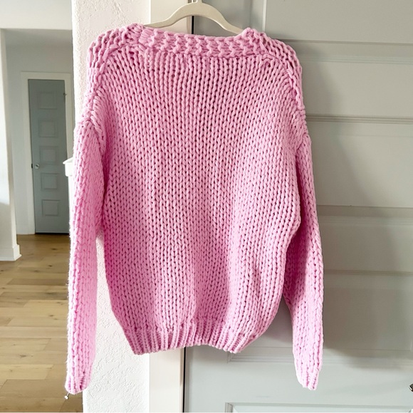 Anthropologie Pink V-Neck Sweater - Picture 6 of 6